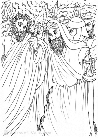 Judas The Man I Kiss He Is The One Whom You Should Arrest Coloring Page